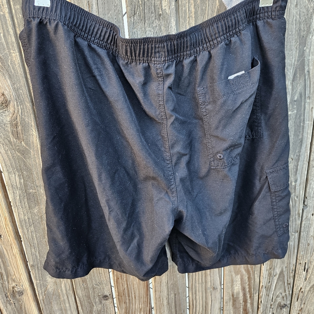 Merona Men's Black Drawstring Cargo Swim Shorts Size L - Picture 12 of 16